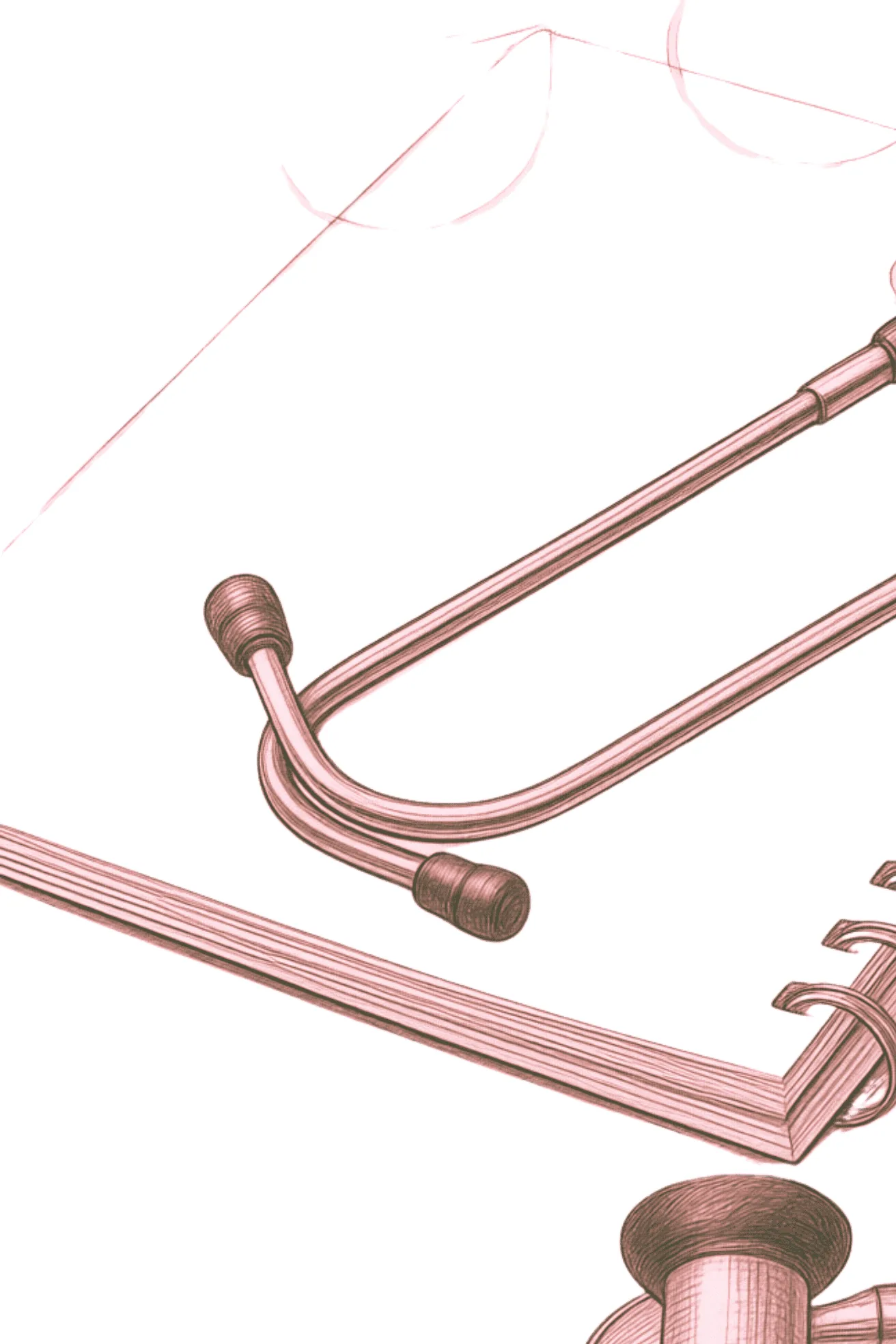 Abstract healthcare work concept representing doctors, clinical labor, and AI-supported care systems