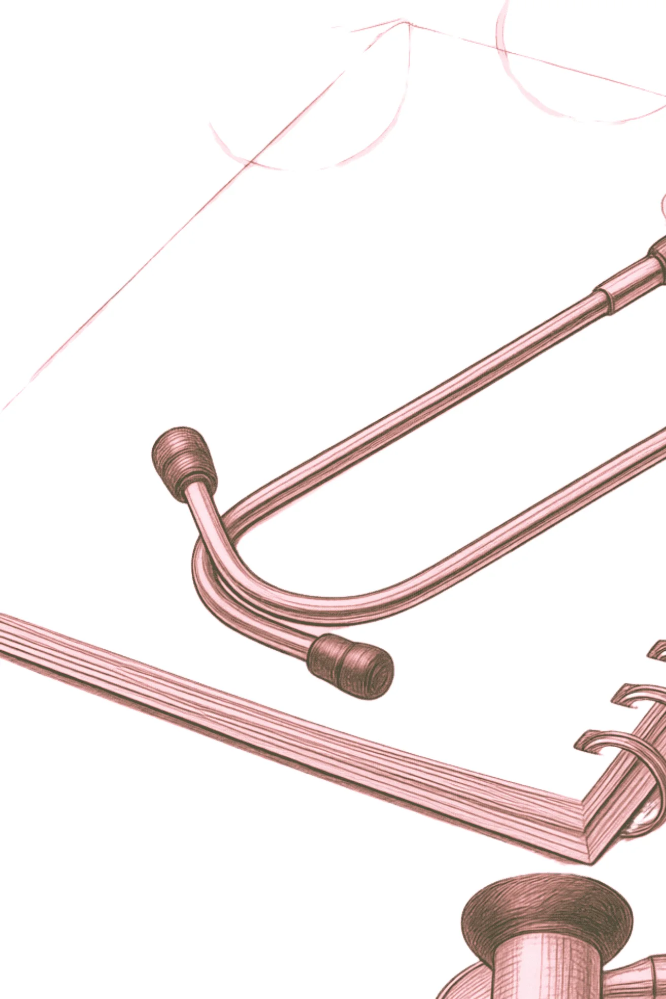 Abstract healthcare work concept representing doctors, clinical labor, and AI-supported care systems