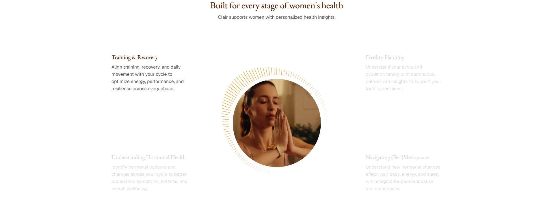 Secondary screenshot of the Clair Health public website captured in July 2026