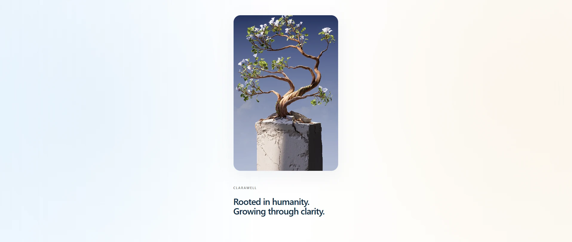 Tertiary screenshot of the ClaraWell public website captured in July 2026
