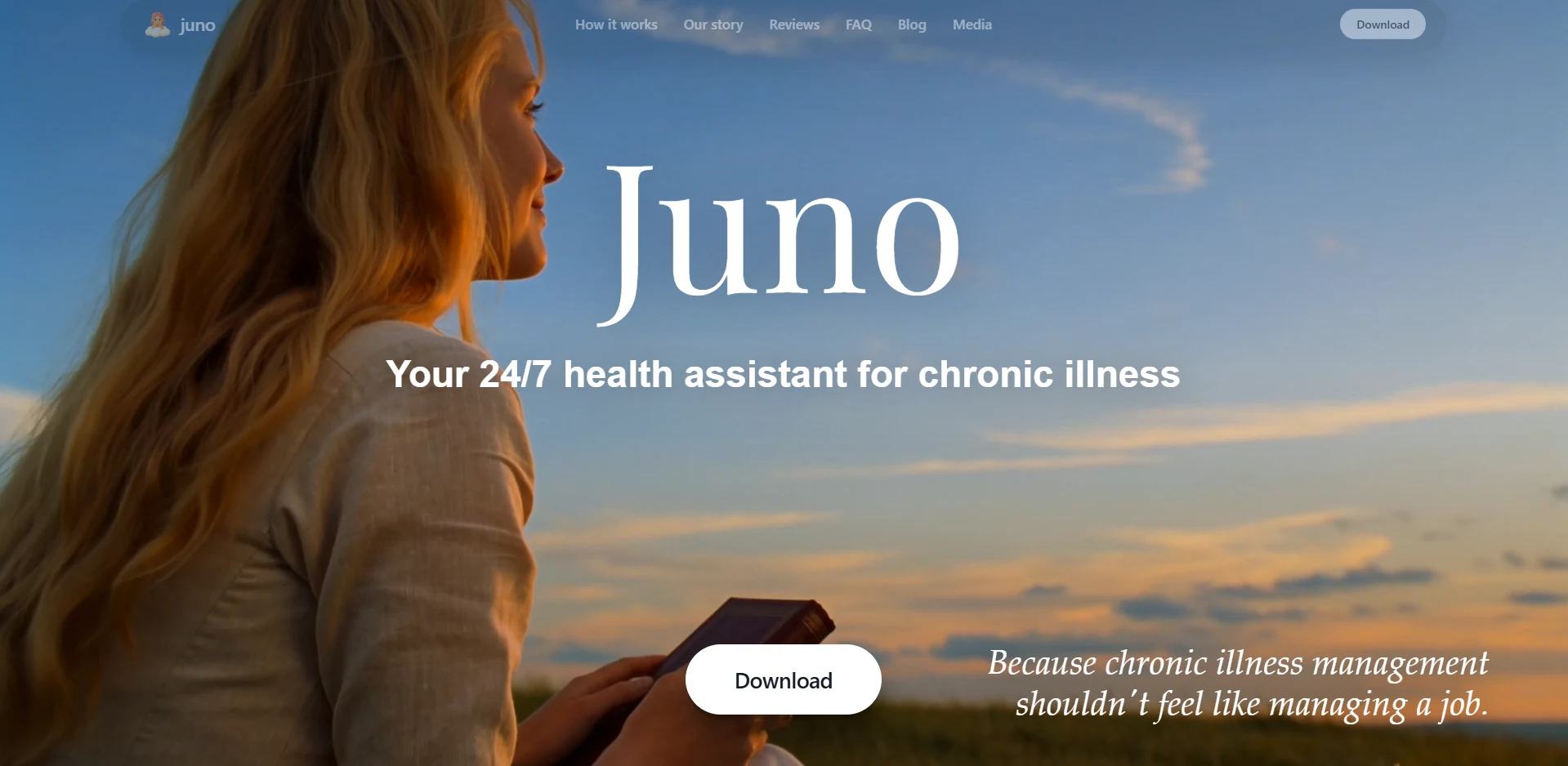 Tertiary screenshot of the Juno public website captured in July 2026